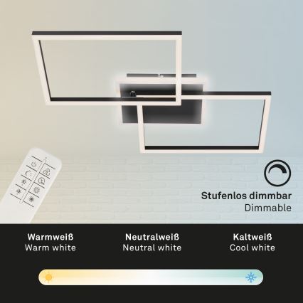 Briloner 3049-015 - Plafonnier à intensité variable FRAME LED/40W/230V + télécommande