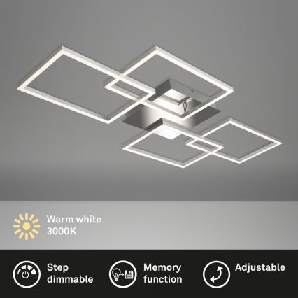 Briloner 3091-018 - Plafonnier à intensité variable FRAME LED/30W/230V chrome brillant
