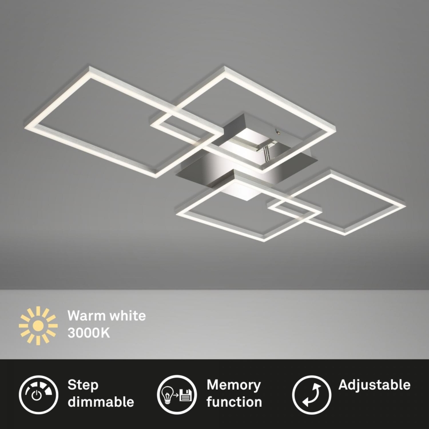 Briloner 3091-018 - Plafonnier à intensité variable FRAME LED/30W/230V chrome brillant
