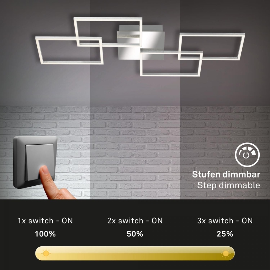 Briloner 3091-018 - Plafonnier à intensité variable FRAME LED/30W/230V chrome brillant
