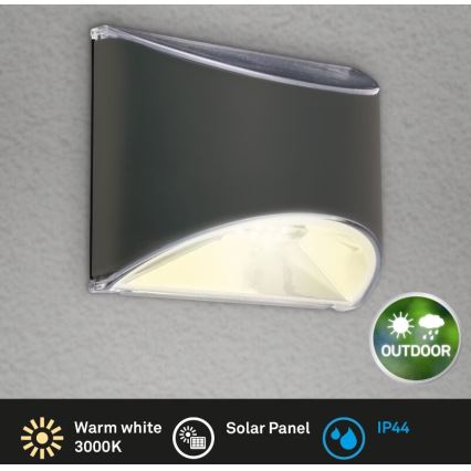 Briloner 3133015 - LED Applique solaire LED/2W/3,7V IP44 3000K 300 mAh