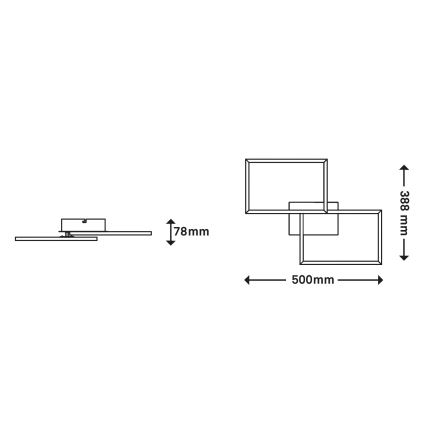 Briloner 3149-018 - Lustre monté en surface à intensité variable FRAME 2xLED/15W/230V + Télécommande