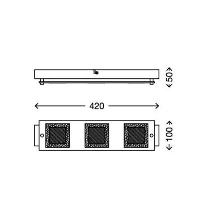 Briloner 3153-038 - plafonnier LED PLAZA 3xLED/5W/230V