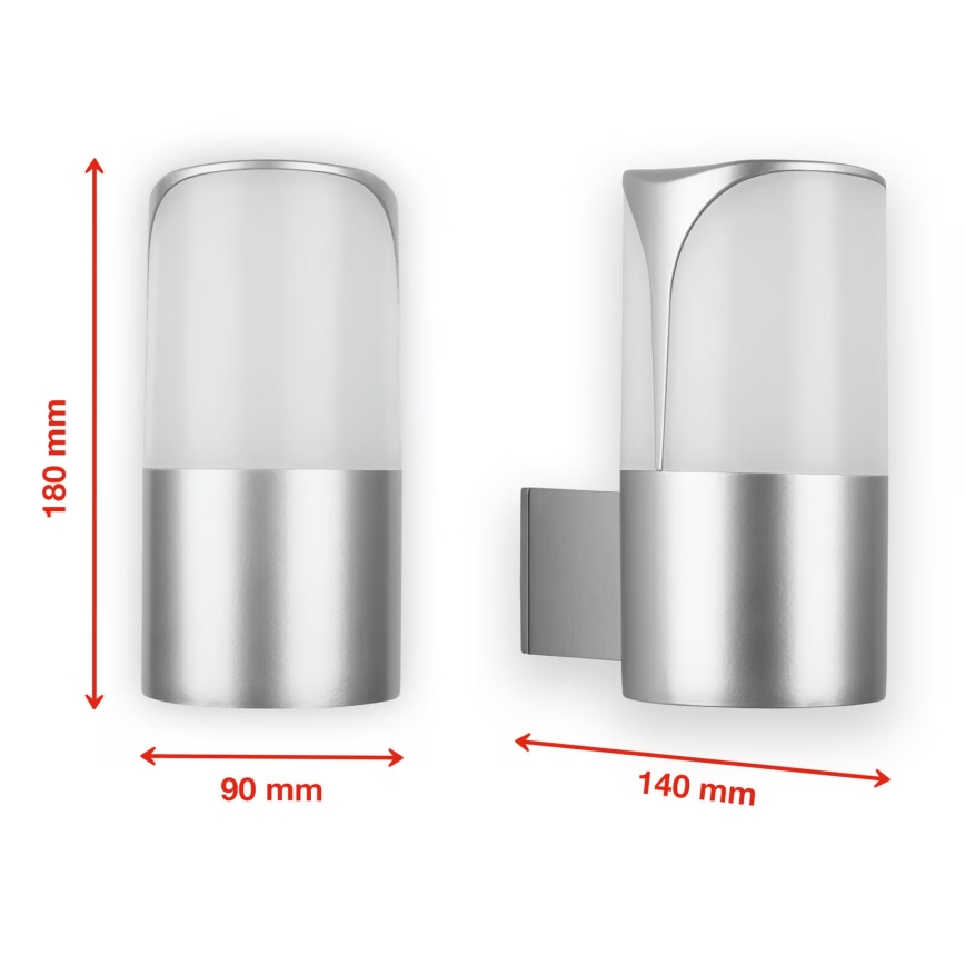 Briloner 320304TF - Applique murale d'extérieur 1xE27/12W/230V IP44 argentée