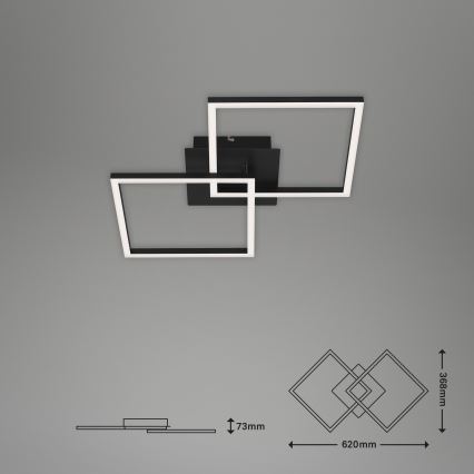 Briloner 3210-015 - Plafonnier à intensité variable FRAME 2xLED/11W/230V noir