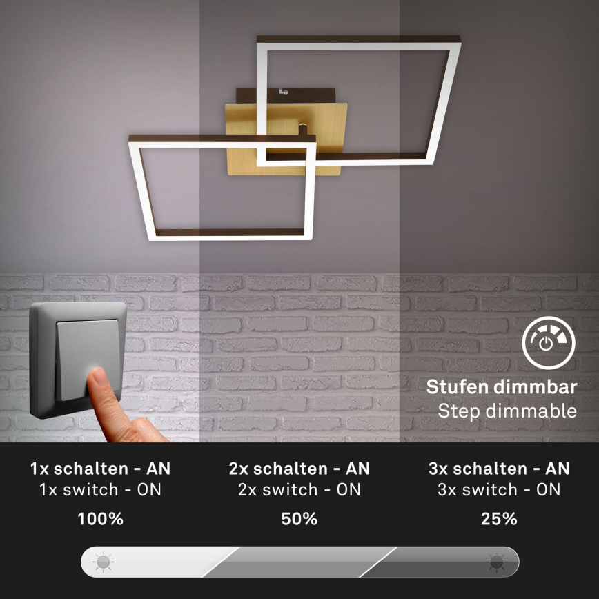 Briloner 3210-017 - Plafonnier à intensité variable LED FRAME 2xLED/11W/230V doré