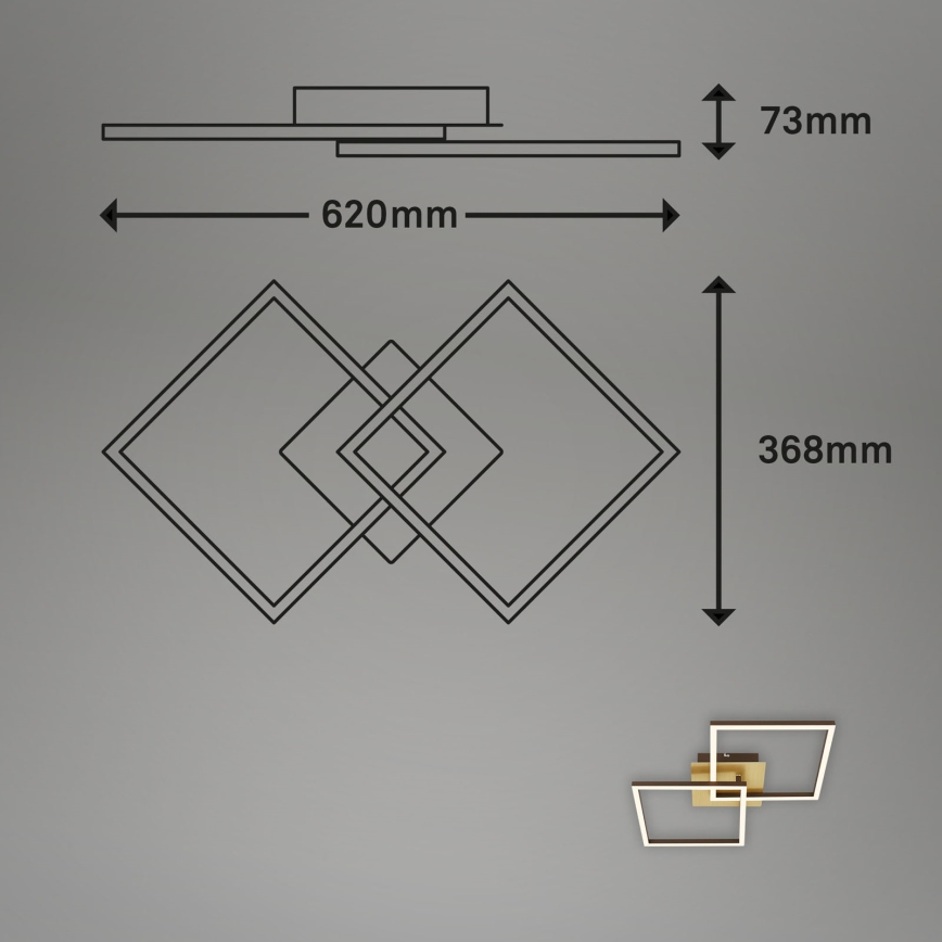 Briloner 3210-017 - Plafonnier à intensité variable LED FRAME 2xLED/11W/230V doré