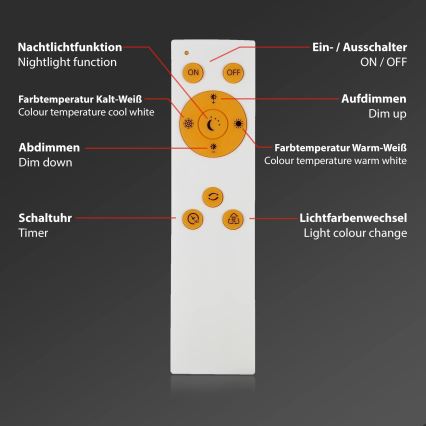 Briloner 3373-016 - Plafonnier LED dimmable STARRY LED/15W/230V 3000–6500 K Ø 28 cm blanc + télécommande