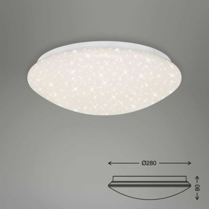 Briloner 3373-016 - Plafonnier LED dimmable STARRY LED/15W/230V 3000–6500 K Ø 28 cm blanc + télécommande