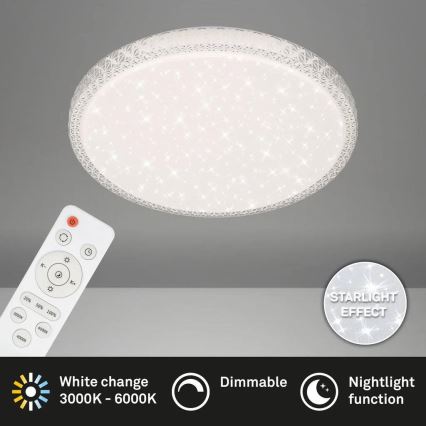Briloner 3412-016 - Plafonnier LED dimmable STAR SKY LED/24W/230V 3000/4000/6000K Ø 39 cm + télécommande