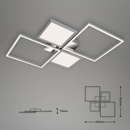 Briloner 3530-018 - Plafonnier à intensité variable FRAME LED/40W/230V 3000-6500K + télécommande