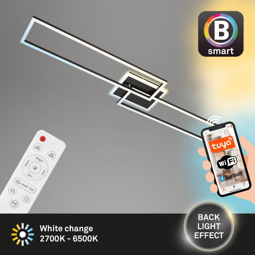 Briloner 3538-015 - Plafonnier LED à intensité variable FRAME 2xLED/20W/230V 2700-6500K Wi-Fi Tuya + Télécommande