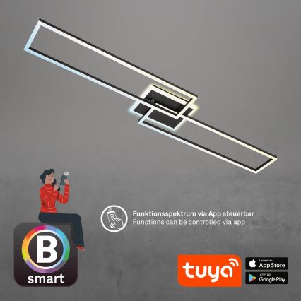 Briloner 3538-015 - Plafonnier LED à intensité variable FRAME 2xLED/20W/230V 2700-6500K Wi-Fi Tuya + Télécommande