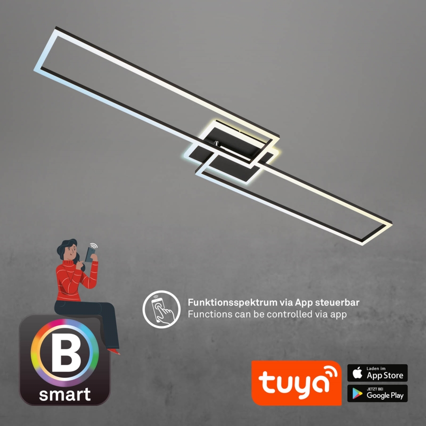 Briloner 3538-015 - Plafonnier LED à intensité variable FRAME 2xLED/20W/230V 2700-6500K Wi-Fi Tuya + Télécommande