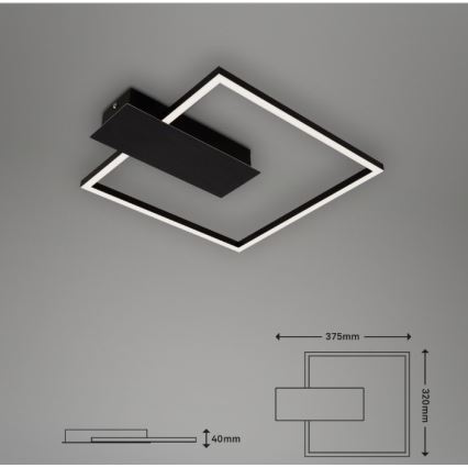 Briloner 3544-015 - Plafonnier à intensité variable NICO LED/12W/230V noir