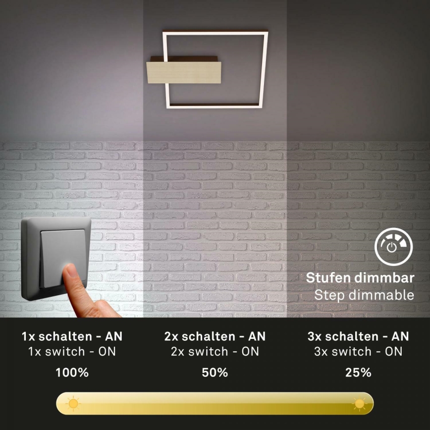 Briloner 3544-017 - Plafonnier à intensité variable NICO LED/12W/230V doré