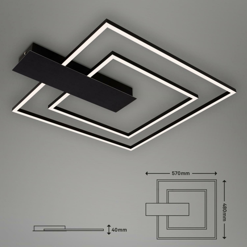 Briloner 3545-015 - Plafonnier à intensité variable NICO LED/25W/230V noir