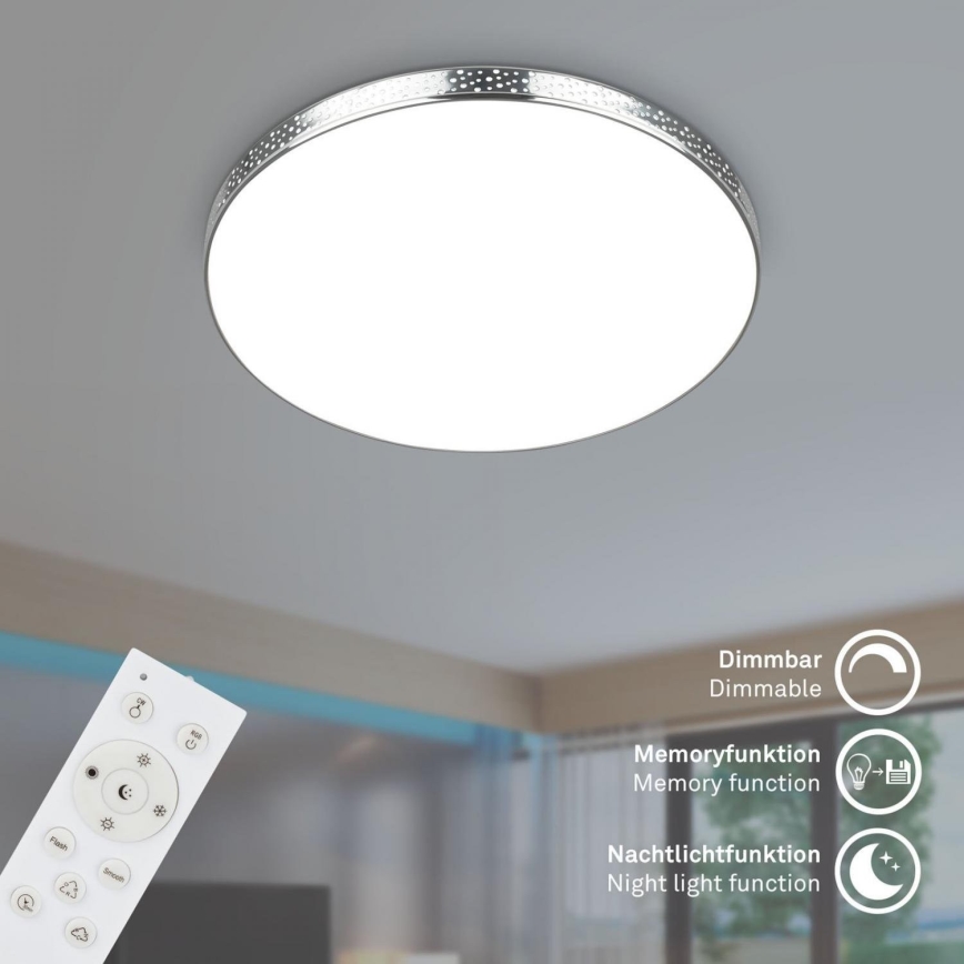 Briloner 3679-018 - Plafonnier RGB à intensité variable salle de bain MAGA LED/18,5W/230V 3000-6500K d. 35,5 cm + télécommande