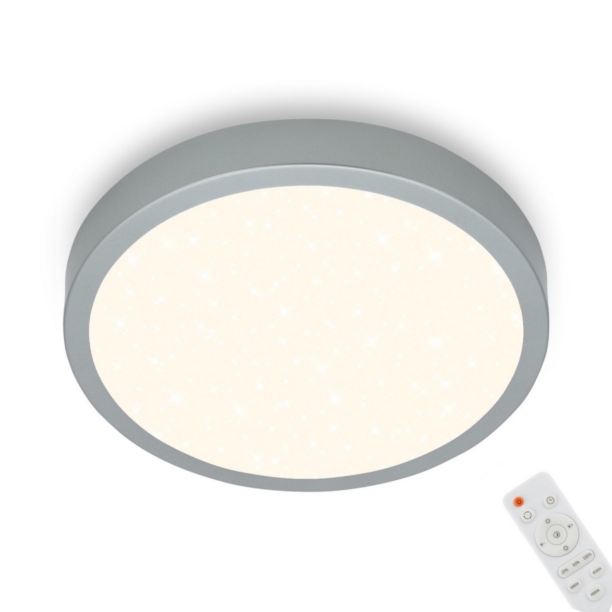 Briloner 3701-014 - Plafonnier à intensité variable RUNA LED/18W/230V 2700-6500K argent + télécommande