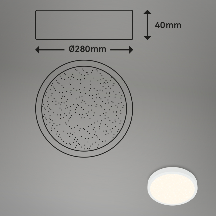 Briloner 3701-016 - Plafonnier à intensité variable RUNA LED/18W/230V 2700-6500K blanc + télécommande
