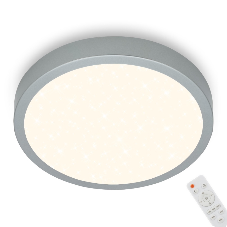 Briloner 3704-014-Plafonnier à intensité variable RUNA LED/22W/230V 2700-6500K argent + télécommande