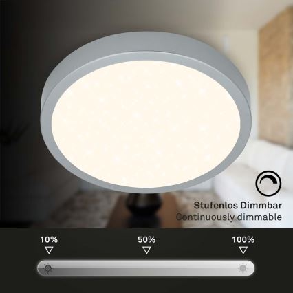 Briloner 3704-014-Plafonnier à intensité variable RUNA LED/22W/230V 2700-6500K argent + télécommande