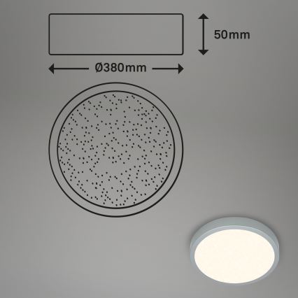 Briloner 3704-014-Plafonnier à intensité variable RUNA LED/22W/230V 2700-6500K argent + télécommande