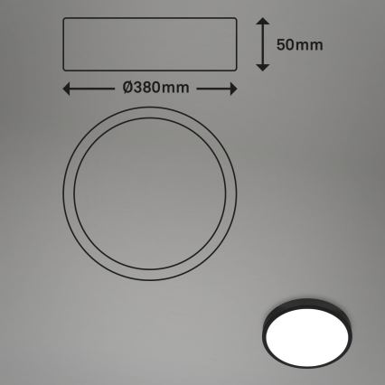 Briloner 3709-015 - Plafonier RGBW à intensité variable LED/22W/230V 4000K d. 38 cm noir + Télécommande
