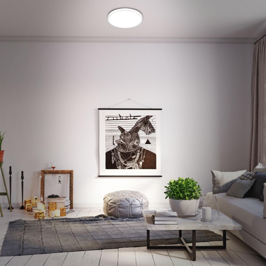 Briloner 3709-016 - Plafonier RGBW à intensité variable LED/22W/230V 4000K d. 38 cm blanc + Télécommande