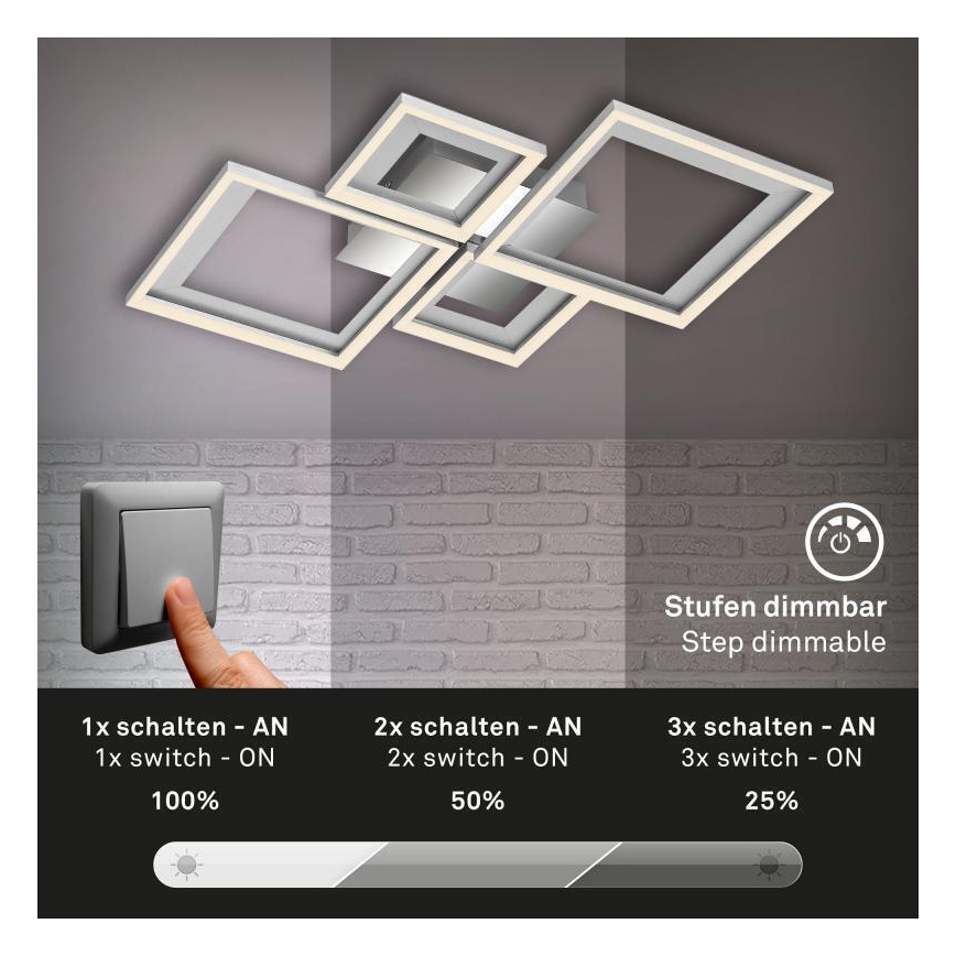 Briloner 3727-019 - Plafonnier à intensité variable LED FRAME LED/38W/230V