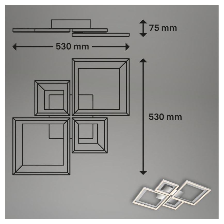 Briloner 3727-019 - Plafonnier à intensité variable LED FRAME LED/38W/230V
