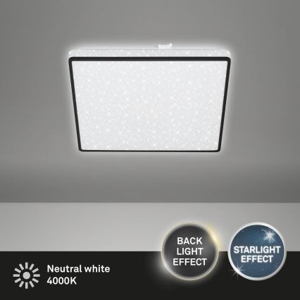Briloner 3748-415 - Plafonnier à LED STAR SKY LED/15W/230V 27x27 cm noir