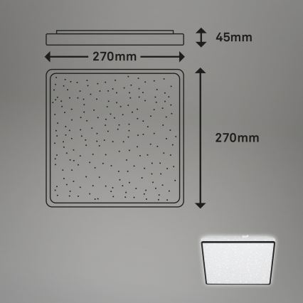 Briloner 3748-415 - Plafonnier à LED STAR SKY LED/15W/230V 27x27 cm noir
