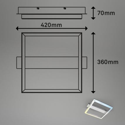 Briloner 3760-019 - Plafonnier LED dimmable FRAME LED/23W/230V 2700-6500K 42x36 cm + télécommande