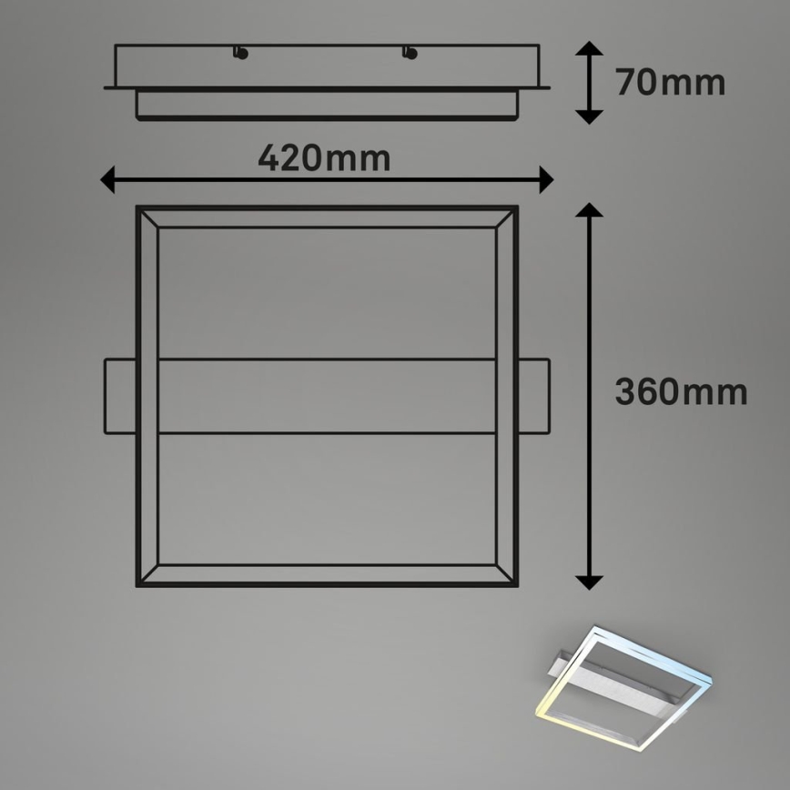 Briloner 3760-019 - Plafonnier LED dimmable FRAME LED/23W/230V 2700-6500K 42x36 cm + télécommande