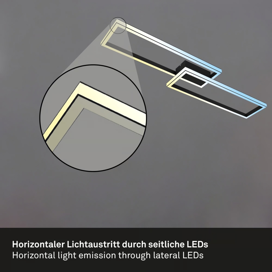 Briloner 3761015 - Plafonnier LED dimmable LED/45W/230V 2700-6500K noir + télécommande