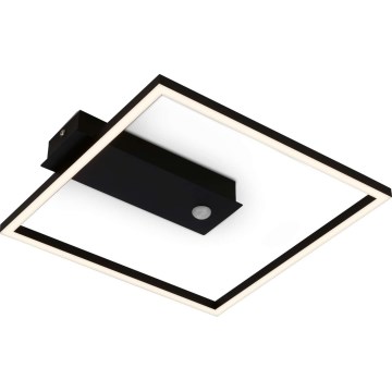 Briloner 3770-015 - Plafonnier LED avec détecteur de mouvement et capteur crépusculaire FRAME LED/14W/230V 3000K 30x32 cm noir
