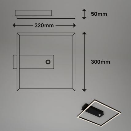 Briloner 3770-015 - Plafonnier LED avec détecteur de mouvement et capteur crépusculaire FRAME LED/14W/230V 3000K 30x32 cm noir