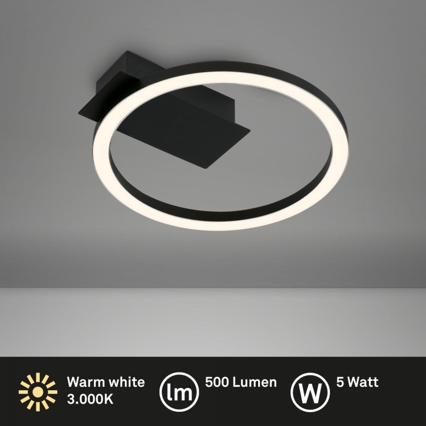 Briloner 3778-015 - plafonnier LED FRAME LED/5W/230V Ø 20 cm noir