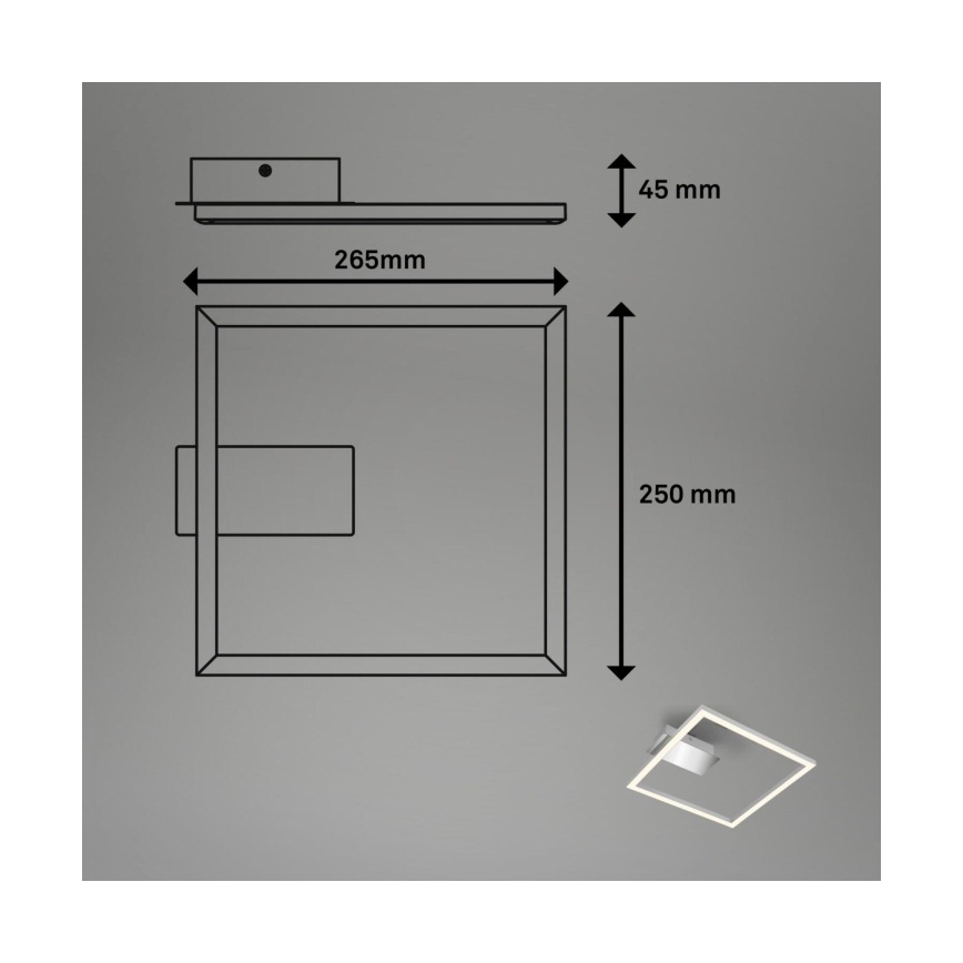 Briloner 3780-014 - Plafonnier LED FRAME LED/14W/230V 26,5x25 cm chrome mat