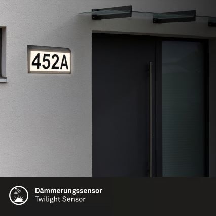 Briloner 3797015 - Numéro de maison solaire à LED 0,5W/1,2V 1200 mAh IP44