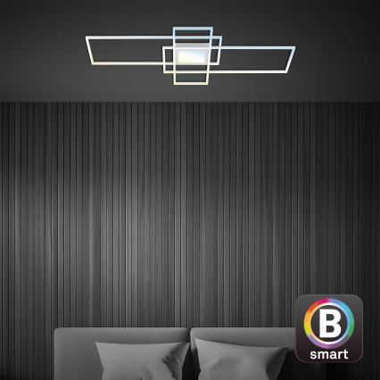 Briloner 3812019 - Plafonnier LED dimmable RAM LED/56W/230V Wi‑Fi Tuya 111x42 cm + télécommande