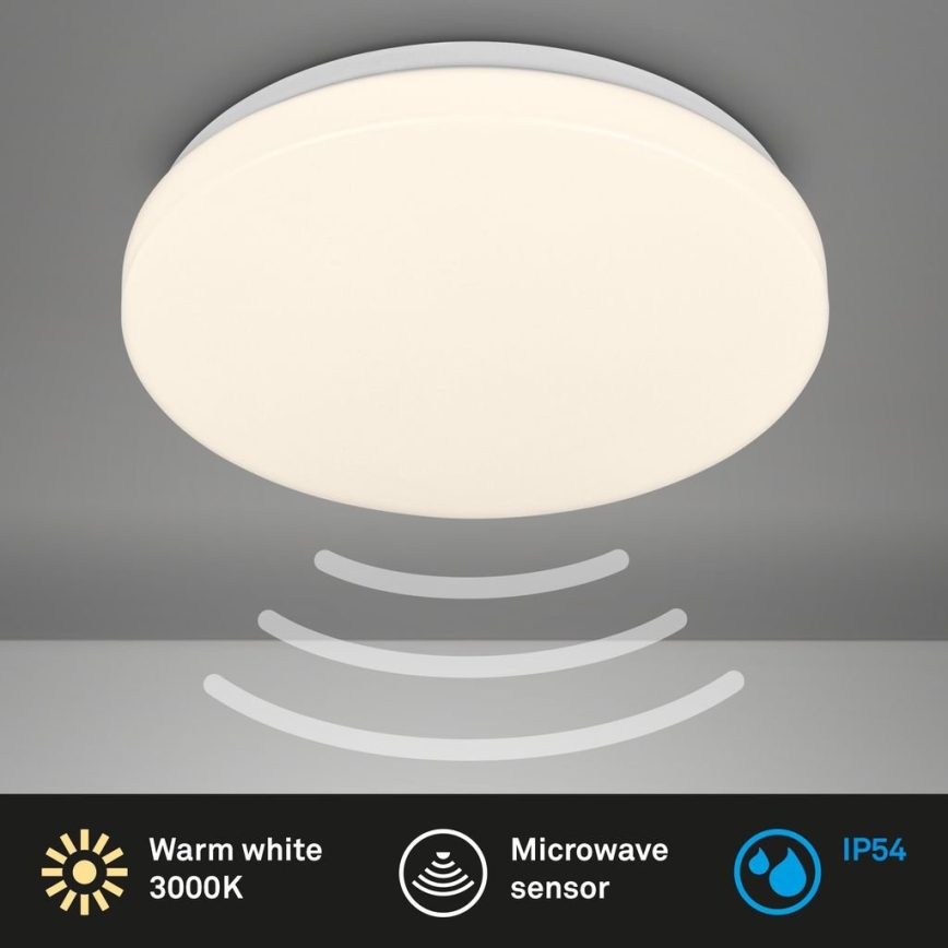 Briloner 3827-016 - Plafonnier LED pour salle de bains avec détecteur WALK LED/13W/230V IP54 Ø 27 cm blanc