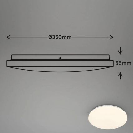 Briloner 3828-016 - Plafonnier LED pour salle de bains avec détecteur de mouvement WALK LED/24W/230V IP54 Ø 35 cm blanc