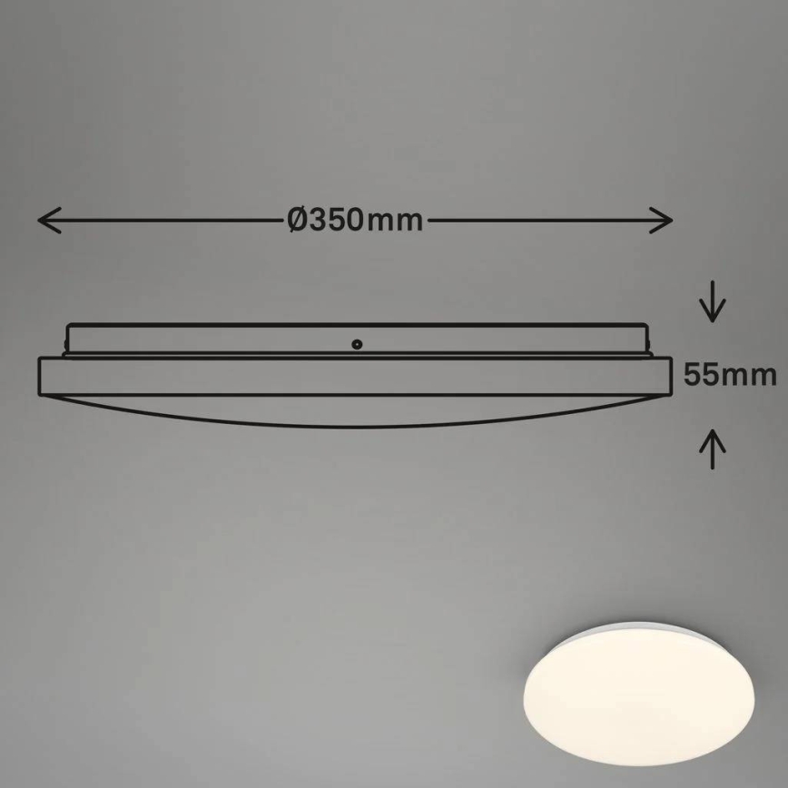 Briloner 3828-016 - Plafonnier LED pour salle de bains avec détecteur de mouvement WALK LED/24W/230V IP54 Ø 35 cm blanc