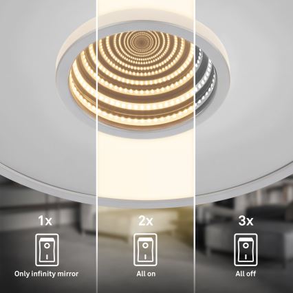 Briloner 3847014 - Plafonnier LED TORO LED/18W/230V Ø 42 cm chrome mat