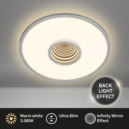 Briloner 3847014 - Plafonnier LED TORO LED/18W/230V Ø 42 cm chrome mat