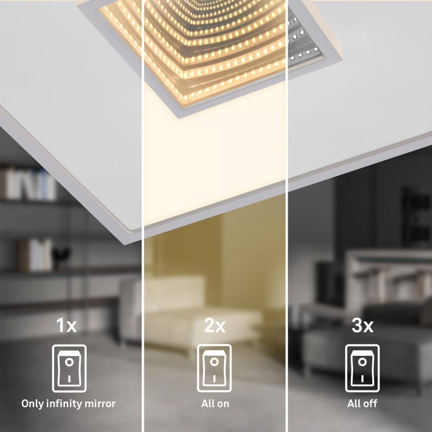 Briloner 3848014 - Plafonnier LED TORO LED/18W/230V 42x42 cm chrome mat