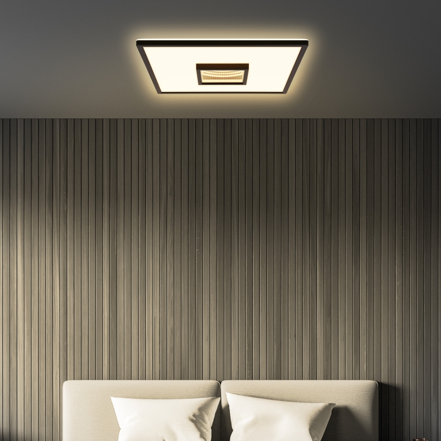 Briloner 3848015 - Plafonnier LED TORO, 18 W/230 V, 42 x 42 cm, noir