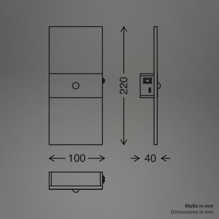 Briloner 3888012 - Applique murale LED rechargeable AURA avec détecteur de mouvement et détecteur crépusculaire LED/2,5W/5V 1800 mAh chrome mat